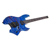 Sire X6H6/BLSW Larry Carlton Headless Elektrische Gitaar Blue Swirl met Tremolobrug en Gigbag
