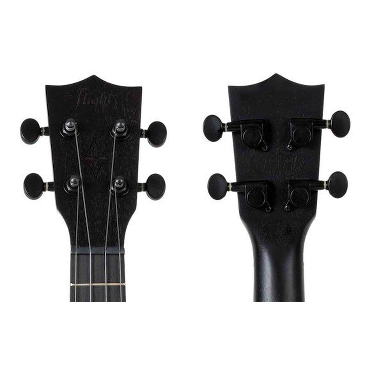 Flight NUS310 BLACKBIRD Soprano Ukulele met African Sapele Body, Zwarte Flight Snaren en Celtic Lasergravure