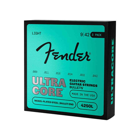 Fender 4250L UltraCore Elektrische Gitaar Snaren Nickel Plated Steel Bullet End Extra Light 009-042 3-Pack
