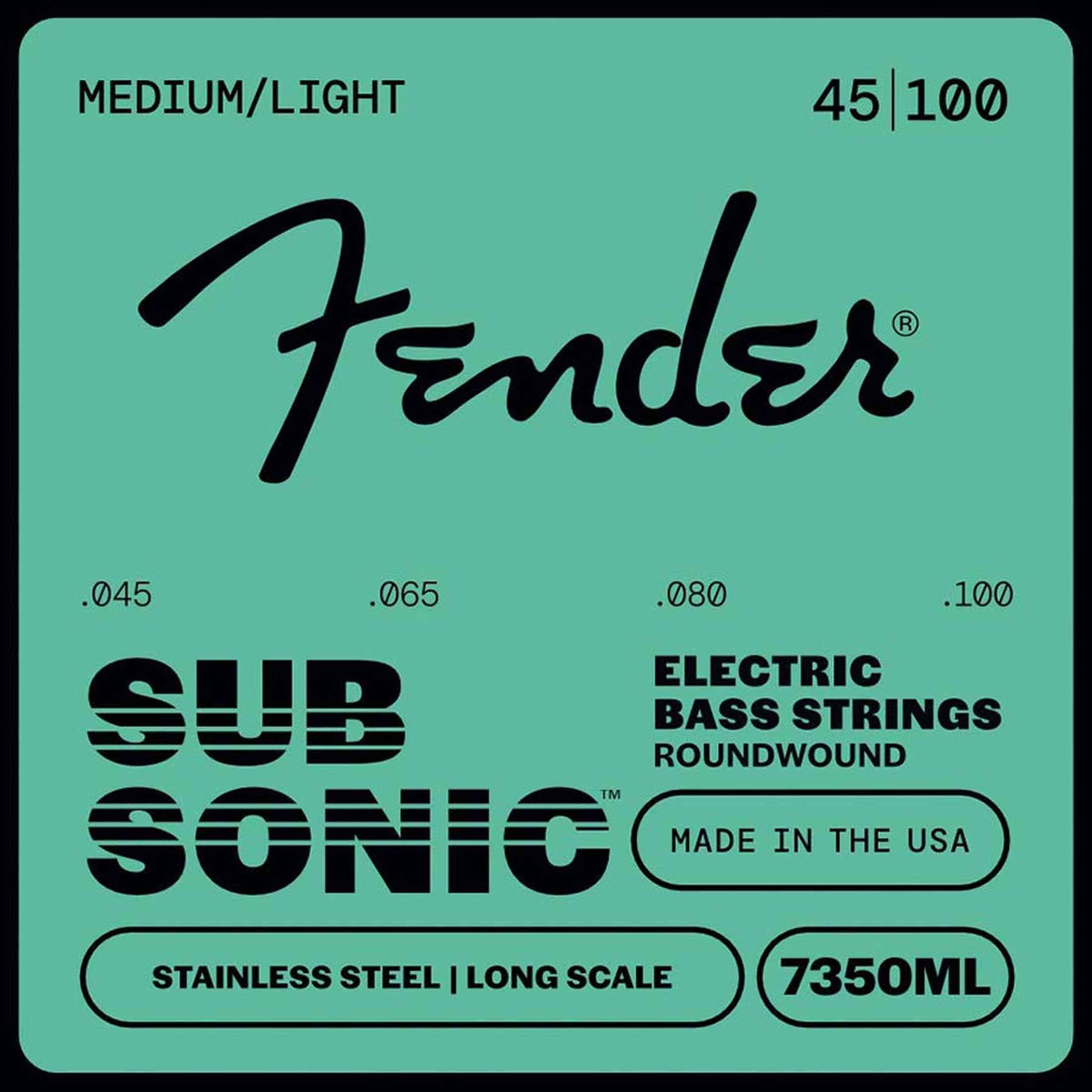 Fender 7350ML SubSonic Bassnaren Stainless Steel Roundwound Long Scale Light Medium 045-100