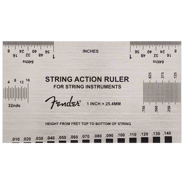 Fender 0990654050 String Action Gauge RVS Inch en mm Meetgereedschap
