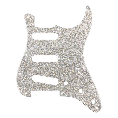 Fender 0992187002 Stratocaster Pickguard SSS Silver Sparkle Hybrid Glass/Glitter