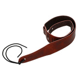Flight S54 Bruine Leren Ukulele Strap EU Handgemaakt met Headstock Tie