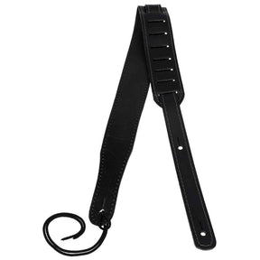 Flight S51 Zwarte Leren Ukulele Strap EU Handgemaakt met Headstock Tie