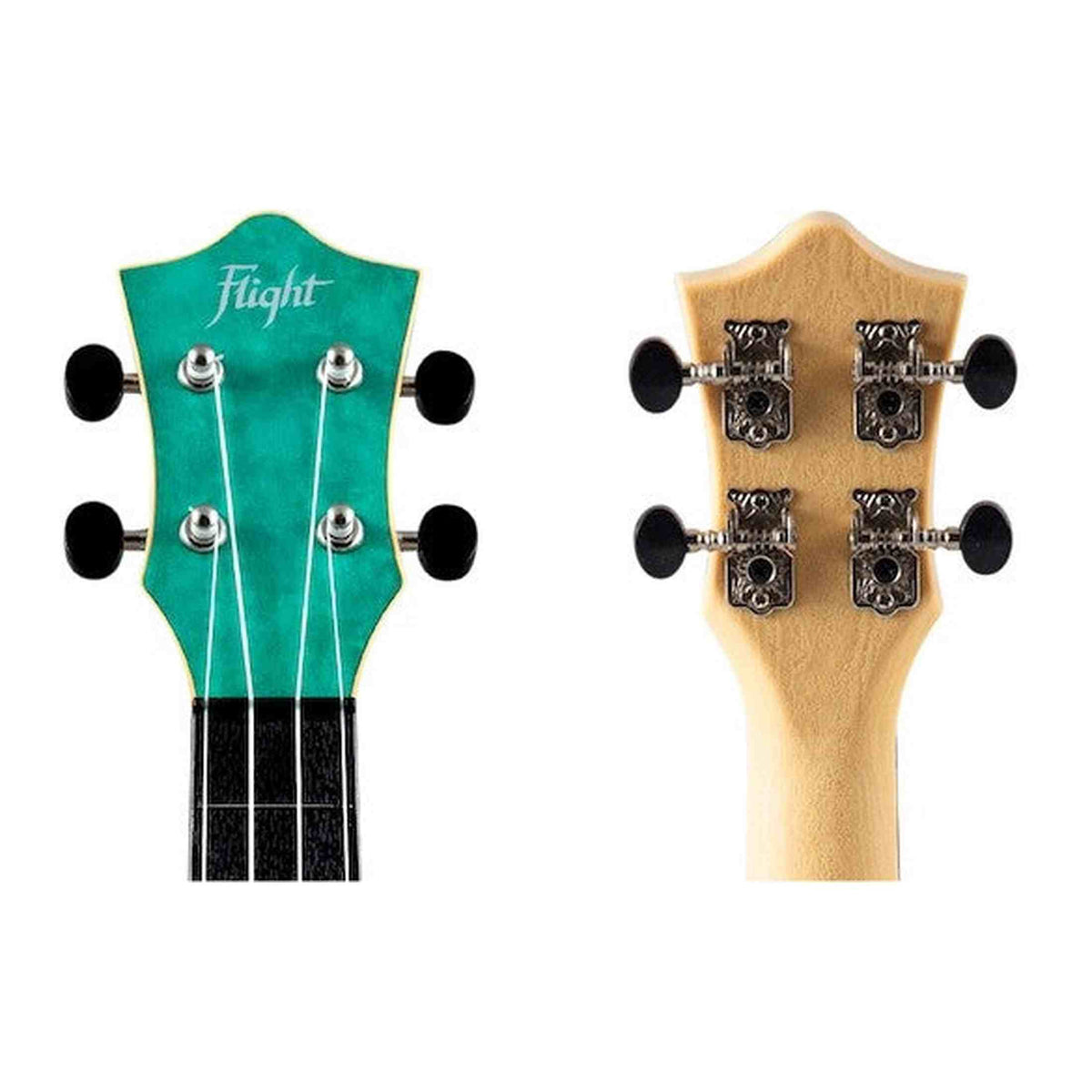 Flight TUS-65 EMERALD Soprano Ukulele met Linden Top, ABS Body en Emerald Green Afwerking