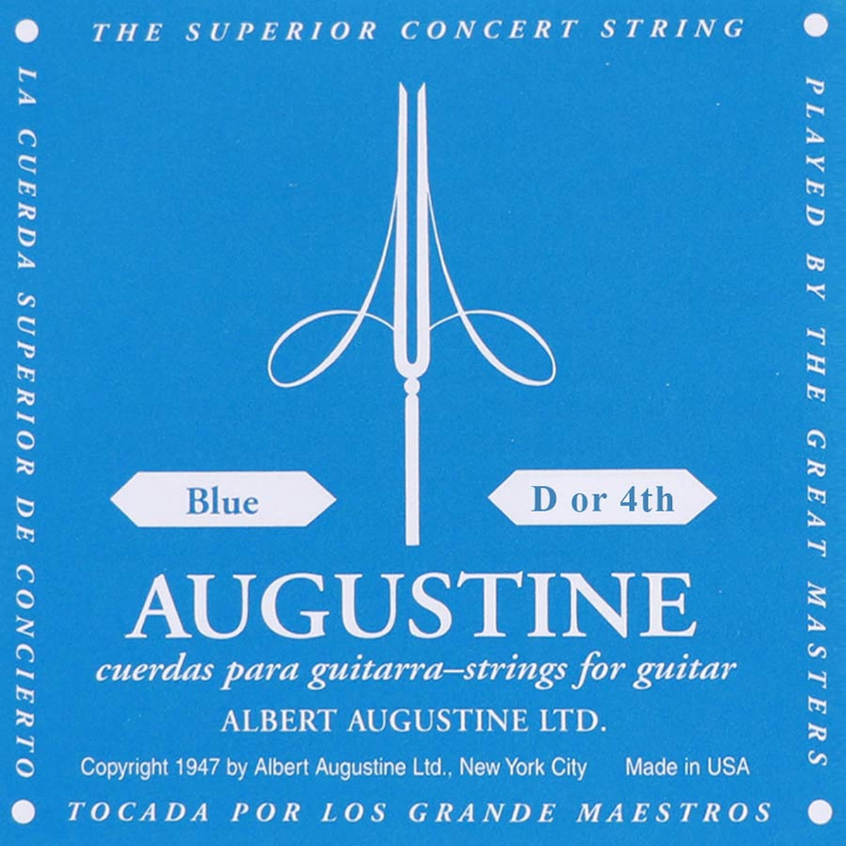Augustine AUBLU-4 D-4 snaar, silverplated wound nylon, high tension