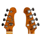 Flight Pathfinder OBL Baritone Solid Body Elektrische Ukulele met Flame Maple Top, Humbucker en Single Coil Pickups