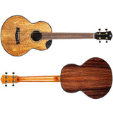 Flight Maia Baritone EQ-A Elektrisch-Akoestische Baritone Ukulele met Solid Mango Top, Rosewood Body en Stalen Snaren