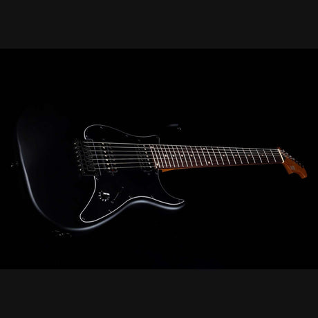 JET JS-407 MBK R 7-snarige S-style Elektrische Gitaar HH Vaste Brug Rosewood Toets Mat Zwart