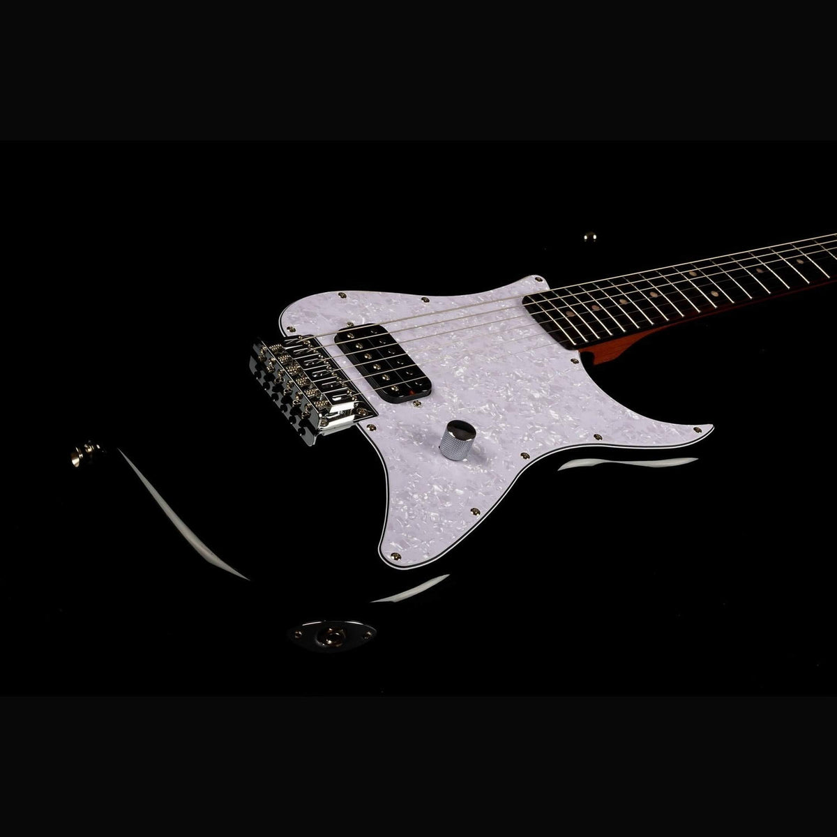 JET JS-400 HT BK S-style Elektrische Gitaar Humbucker Hardtail Rosewood Toets Zwart