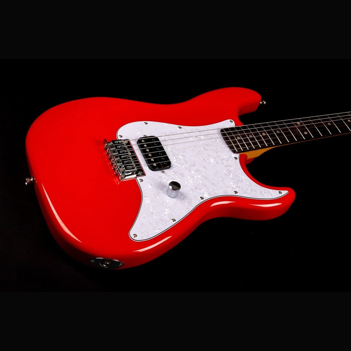JET JS-400 HT RD S-style Elektrische Gitaar Humbucker Hardtail Rosewood Toets Rood