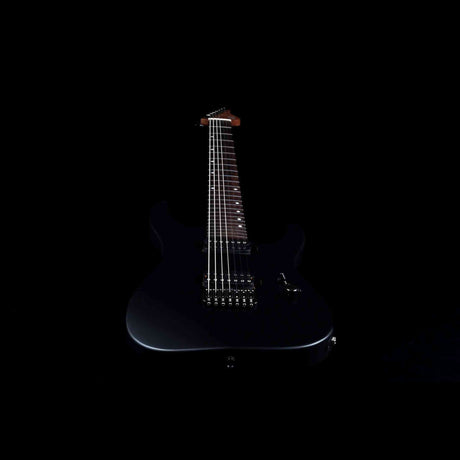 JET JS-507 BK Stygian 7-snarige S-style Elektrische Gitaar HH Vaste Brug Rosewood Toets Satijn Zwart