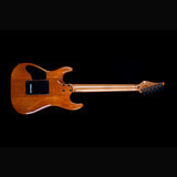 JET JS-1000 Vulcano S-style Elektrische Gitaar HH Flame Maple Top Roasted Maple Transparant Rood