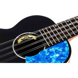 Flight Iris 8 Tenor EQ-A BK Elektrisch-Akoestische 8-String Tenor Ukulele met Solid Spruce Top en Mahogany Body