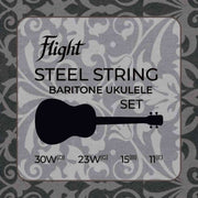 Flight FBSS-200 Stalen Snaren voor Baritone Ukulele DGBE met Phosphor Bronze Winding en Gold Plated Ball Ends