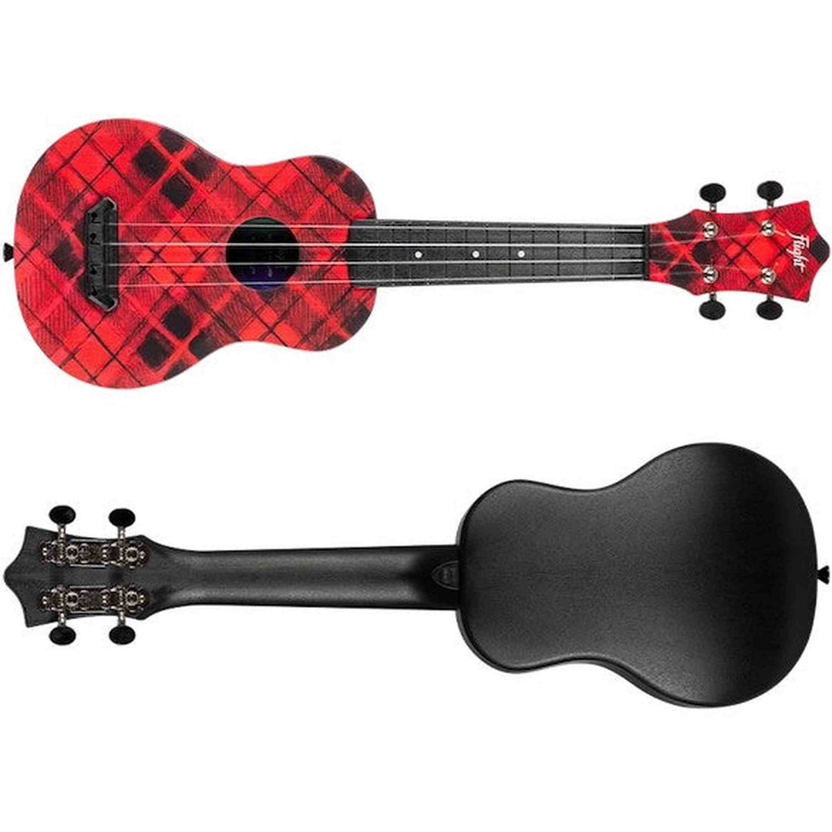 Flight UTS-40 PLAID Ultra Travel Soprano Ukulele met Polycarbonate Body en Fluorocarbon Snaren