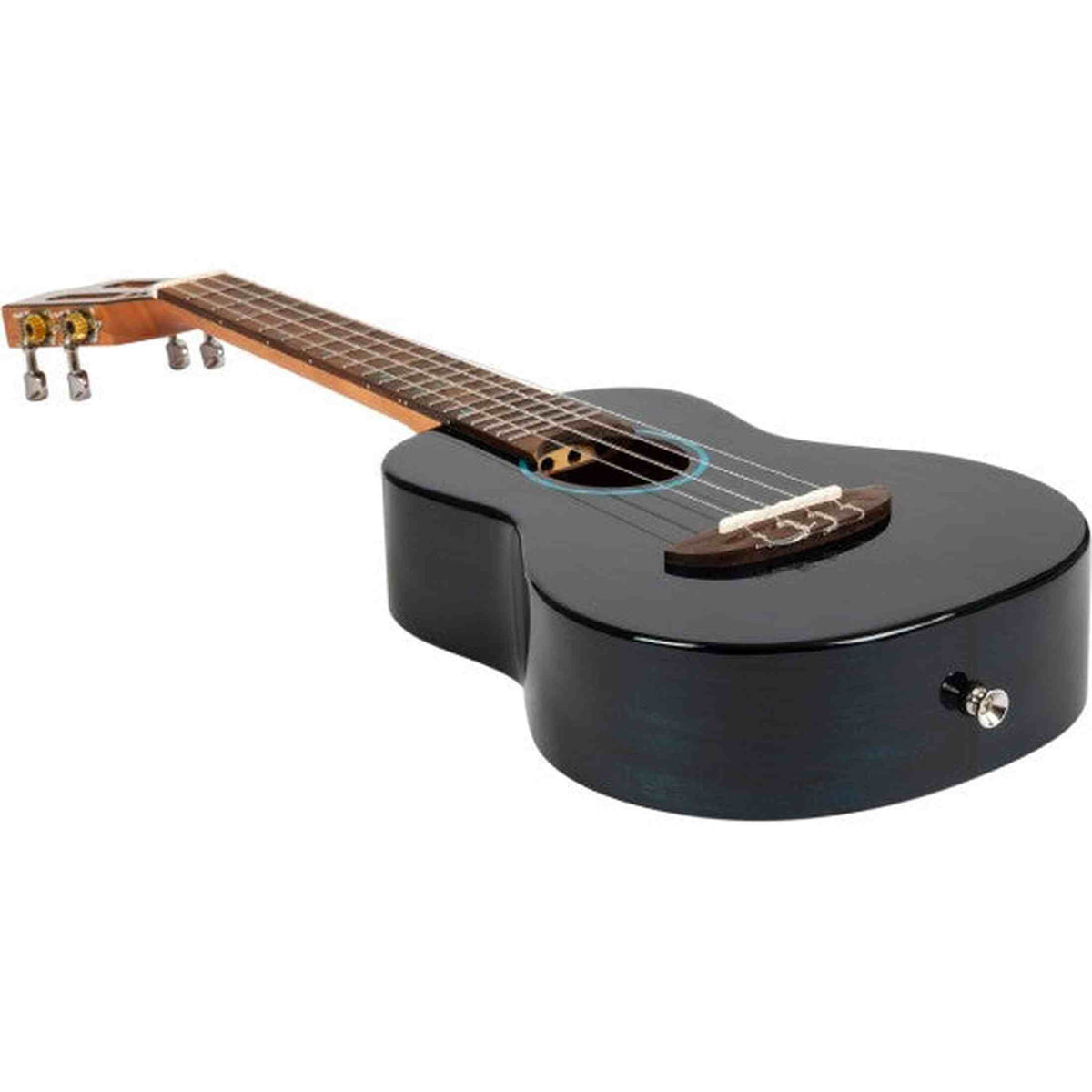 Flight Iris Tinta Concert TDB Ukulele met All Solid Mahogany Body, Rosewood Toets en Fluorocarbon Snaren, Transparent Blue