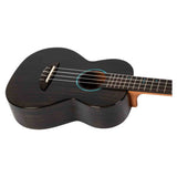 Flight Iris Tinta Tenor TBK Ukulele met All Solid Mahogany Body, Rosewood Toets en Fluorocarbon Snaren, Transparent Black