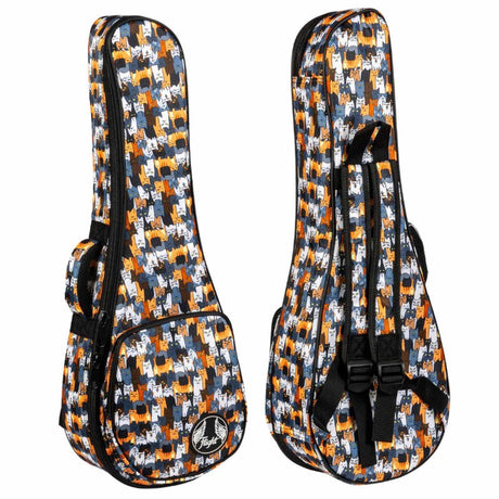 Flight FUB-C-CATS Gevoerde Gigbag voor Concert Ukulele met Cats Design en Accessoirevak