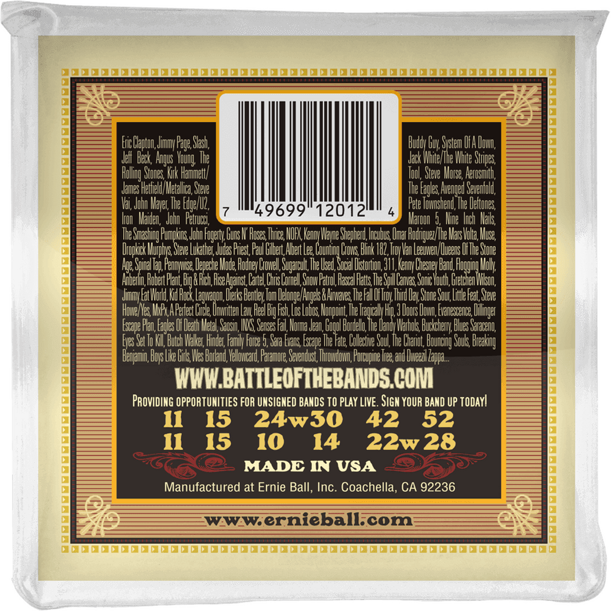 Ernie Ball 2012 Earthwood Akoestische Gitaar Snaren 12-String Medium 011–052 80/20 Bronze