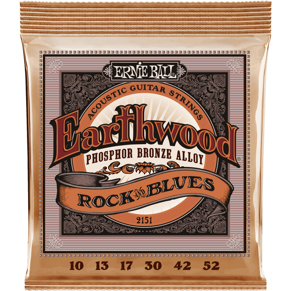 Ernie Ball 2151 Earthwood Fosforbrons Akoestische Gitaarsnaren Rock & Blues 10–52