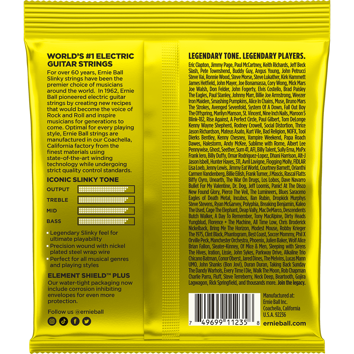 Ernie Ball 3627 Beefy Slinky elektrische gitaarsnaren 3-pack 011-054