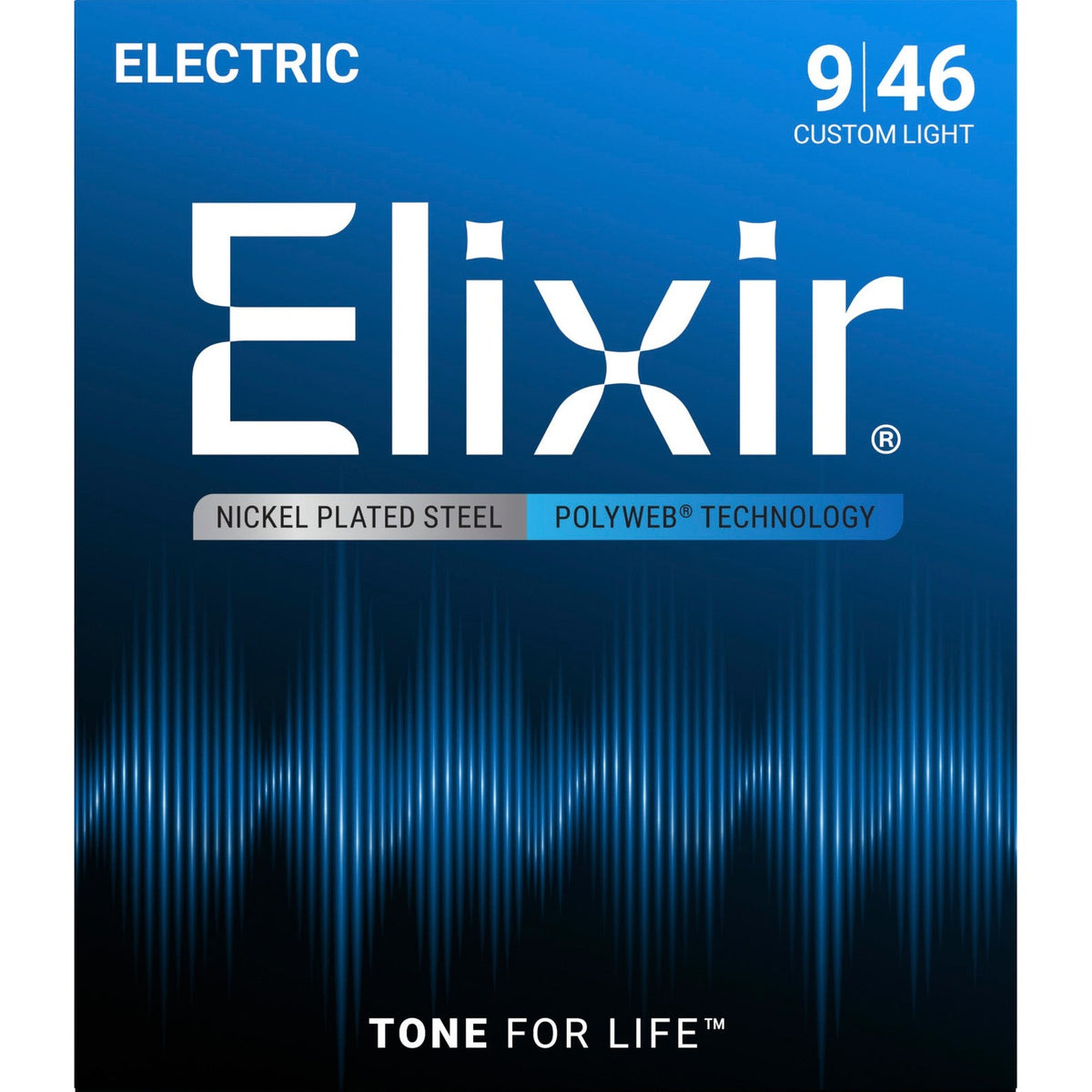 Elixir 12025 Polyweb elektrische gitaarsnaren Custom Light 009-046