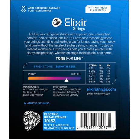 Elixir CEL 12077 Nanoweb elektrische gitaarsnaren Light Heavy 010-052