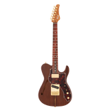 FGN Expert Iliad elektrische gitaar Natural Flat, Madagascar Rosewood Top, 22 RVS frets, met koffer