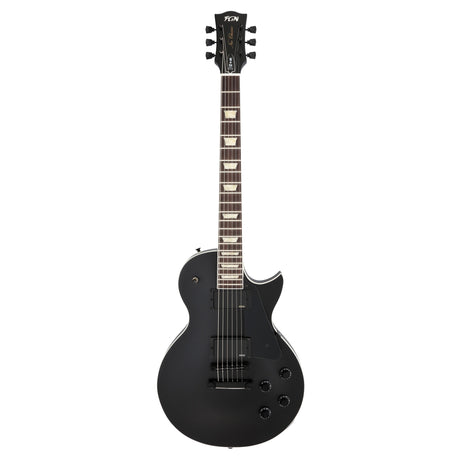 FGN Neo Classic LS10 elektrische gitaar Matte Black, EMG 81 en 85, met gigbag