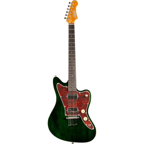 JET JJ-350 GR R Offset Elektrische Gitaar HH Rosewood Toets Hardtail Groen