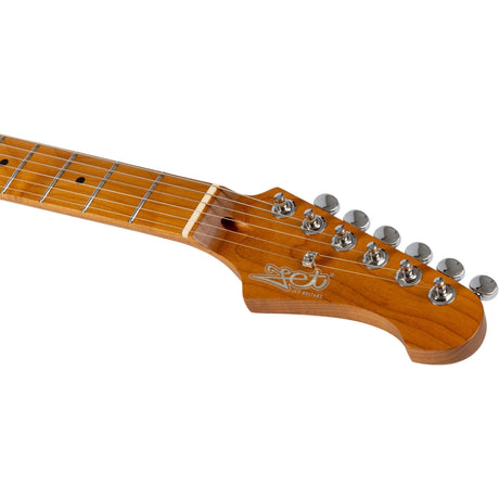 JET JS-600 TGR S-style Elektrische Gitaar HSS Mahonie Body Flame Maple Top Transparant Groen