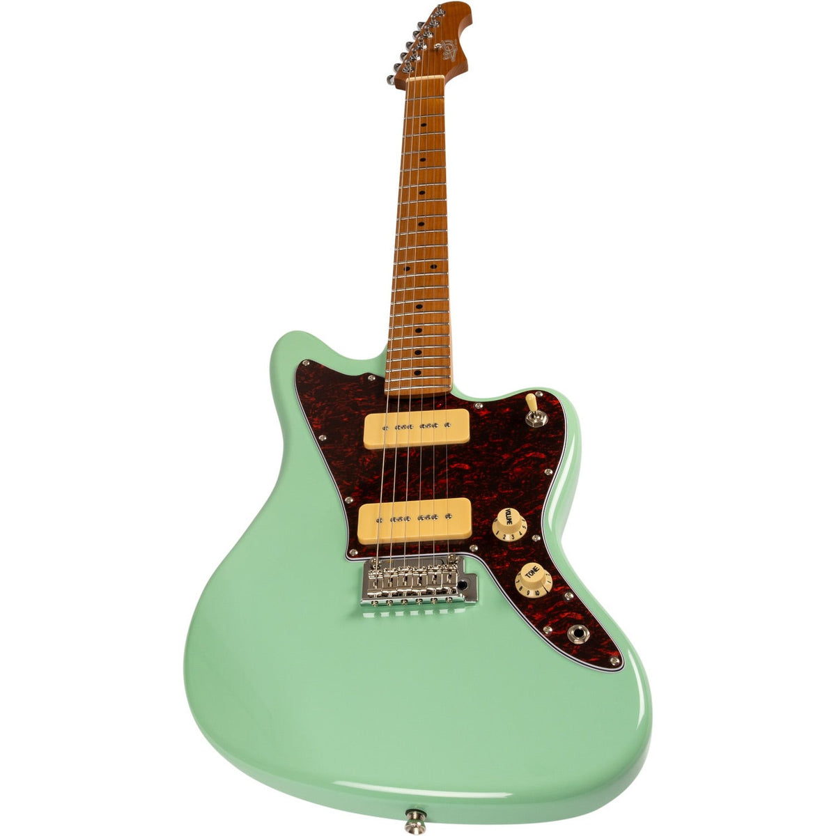JET JJ-300 P90 SFG Offset Elektrische Gitaar Dual P90 Tremolo Roasted Maple Seafoam Green