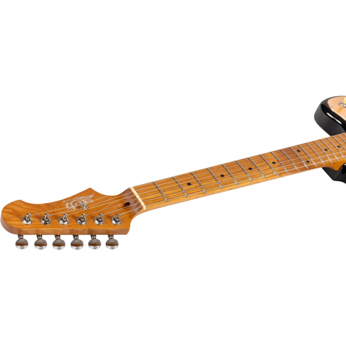 JET JJ-350 BGT Offset Elektrische Gitaar H + P90 Roasted Maple Tremolo Zwart