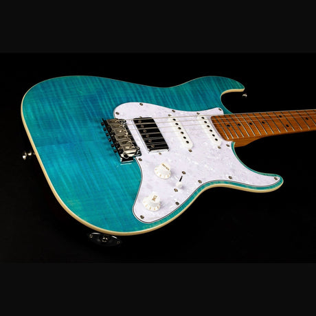 Jet Guitars JS-450 OBL elektrische gitaar - Ocean Blue Flamed Top