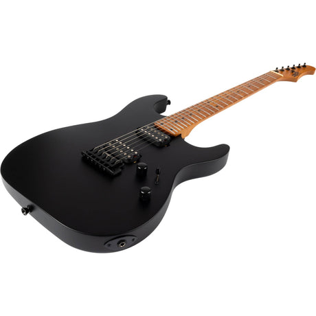 JET JS-500 MBK S-style Elektrische Gitaar HH Wilkinson Tremolo Roasted Maple Toets Mat Zwart