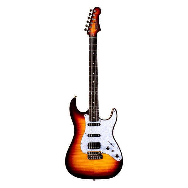 JET JS-600 BS S-style Elektrische Gitaar HSS Mahonie Body Flame Maple Top Sunburst