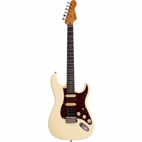 Patina PS-4 OW S-style Elektrische Gitaar HSS Alnico V Nitro Paulownia Body Roasted Maple Hals Olympic White