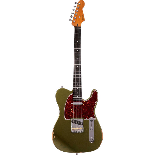 Patina PT-6 SGR R T-style Elektrische Gitaar SS Alnico V Nitro Relic Paulownia Body Roasted Maple Hals Sherwood Green
