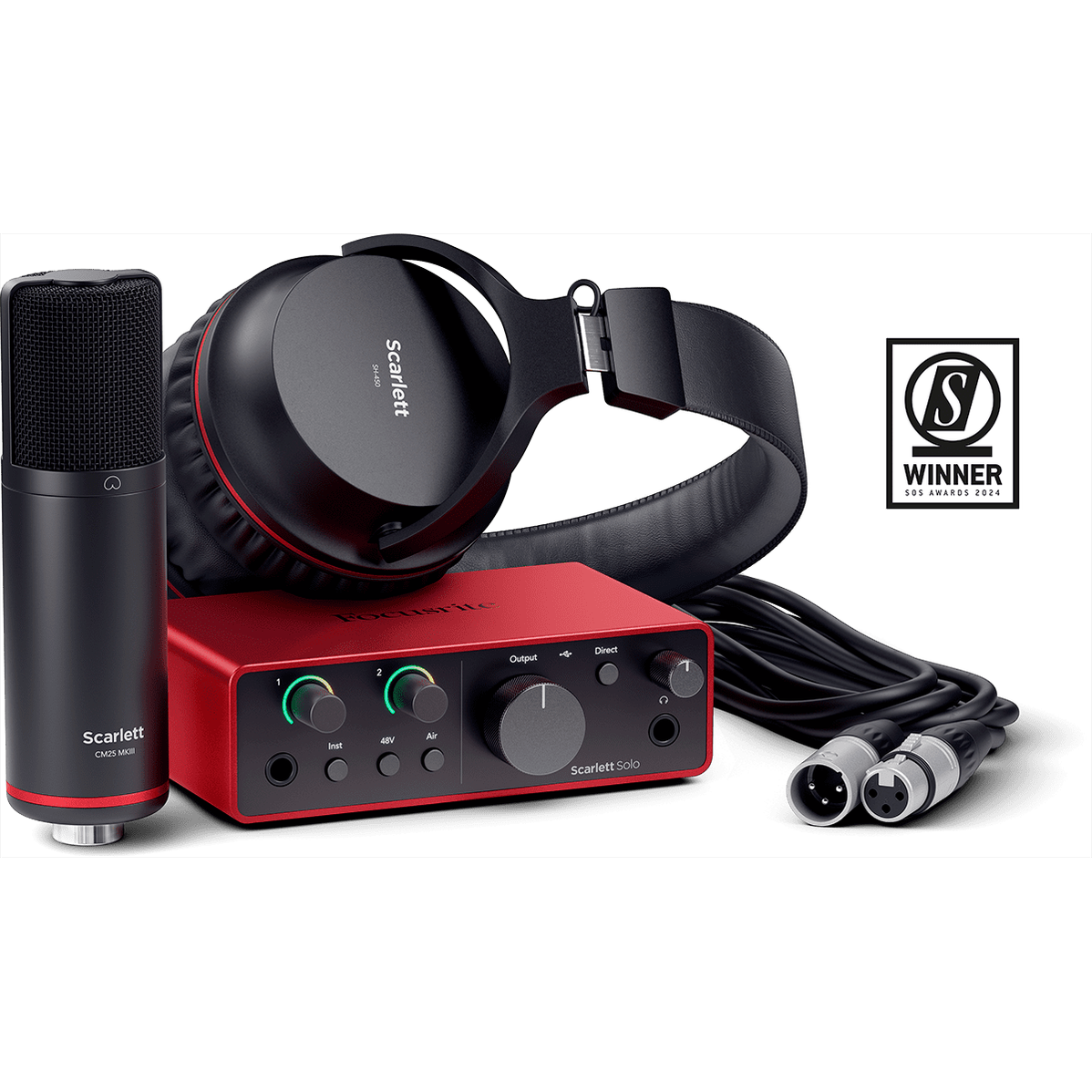 Focusrite Scarlett Solo Studio 4th Gen – Opnamebundel met Audio Interface, Microfoon en Studiohoofdtelefoon