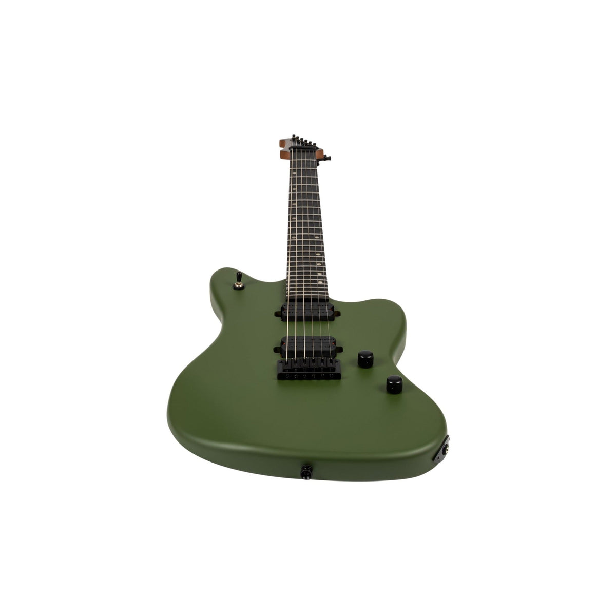 Spira J-400 MGR Offset Elektrische Gitaar HH Villain Humbuckers Roasted Poplar Ebony Tech Satin Green