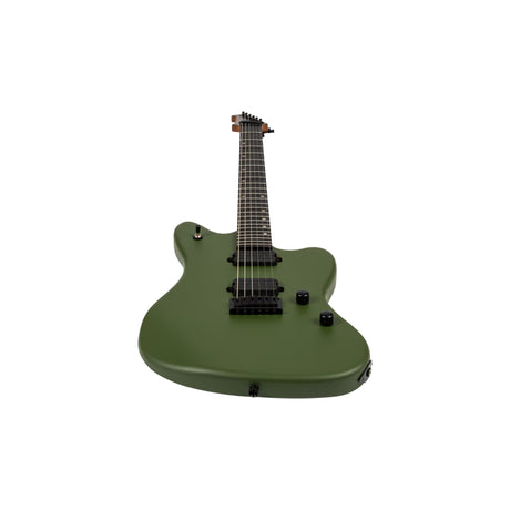 Spira J-400 MGR Offset Elektrische Gitaar HH Villain Humbuckers Roasted Poplar Ebony Tech Satin Green