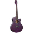 Tanglewood Azure TA4CEHPU Super Folk Cutaway Elektro-Akoestische Gitaar Quilted Ash Purple Gloss