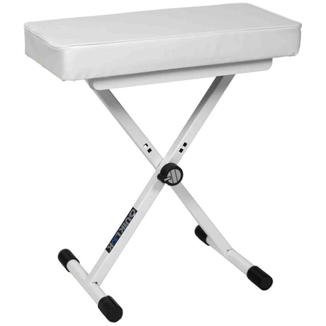 QUIKLOK BX8WH-BB Keyboard Bank – Verstelbaar 480-580 mm, Wit Kunstleer, Opvouwbaar