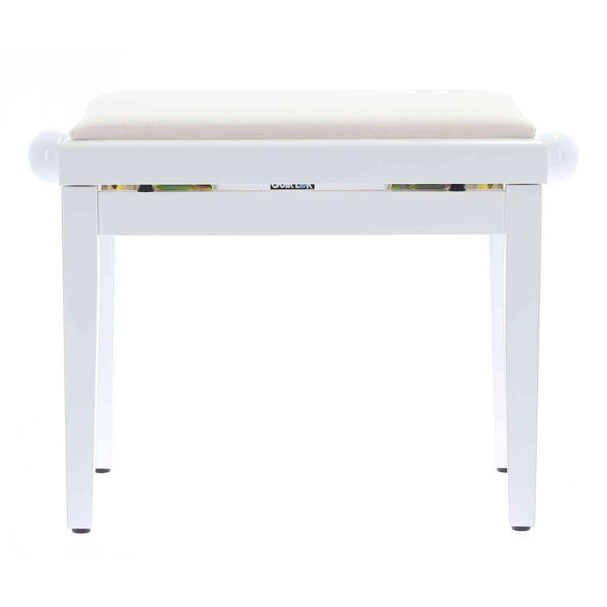 QUIKLOK PB010WH Piano Bank – Verstelbaar 480-570 mm, Fluwelen Zitting, Hoogglans Wit