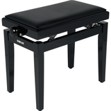 QUIKLOK PB100BKL Piano Bank – Verstelbaar 480-570 mm, Kunstleren Zitting, Hoogglans Zwart