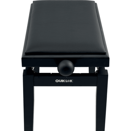 QUIKLOK PB100BKS Piano Bank – Verstelbaar 480-570 mm, Kunstleren Zitting, Mat Zwart