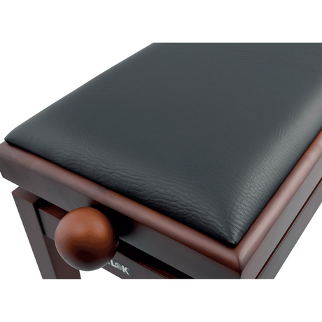 QUIKLOK PB100WNS Piano Bank – Verstelbaar 480-570 mm, Kunstleren Zitting, Mat Bruin