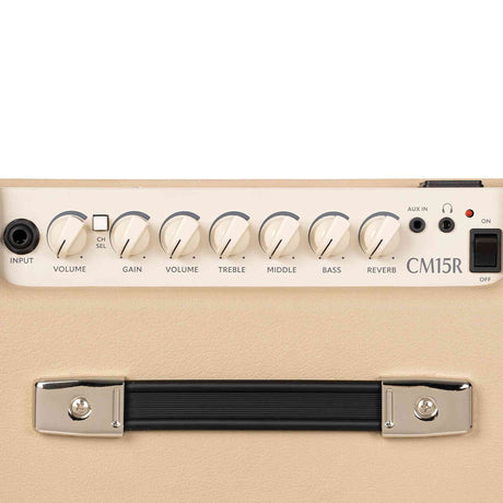 Cort CM15RWTS 15W Gitaarversterker met 8 inch Speaker, Reverb en 2 Kanalen White Sand