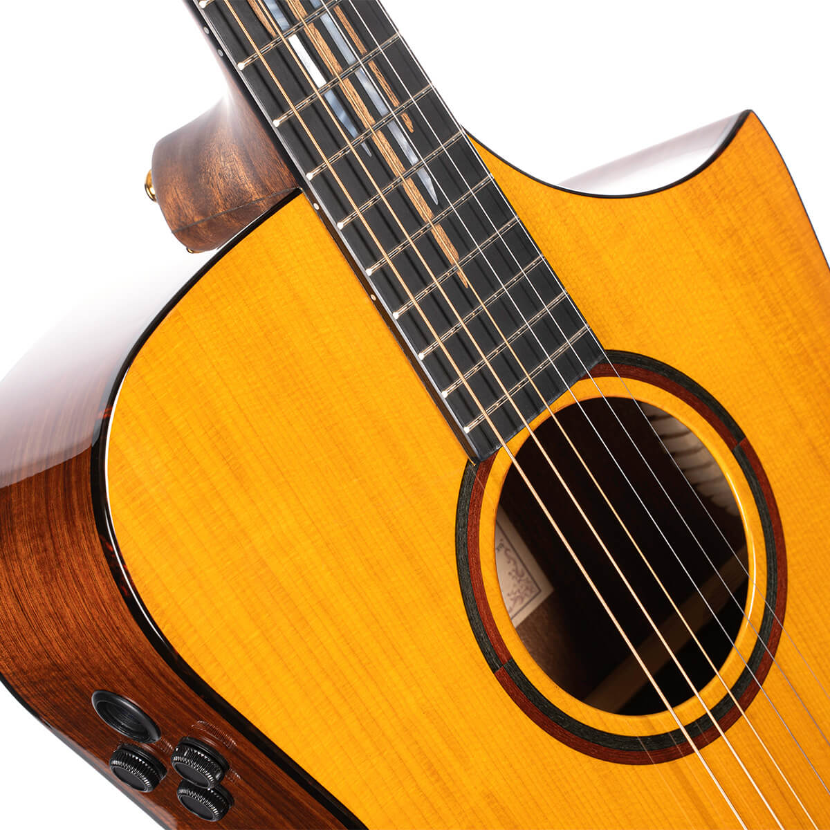 Cort Luxe II Frank Gambale Signature – Massieve Adirondack Top, Flamed Blackwood & Fishman Flex Blend